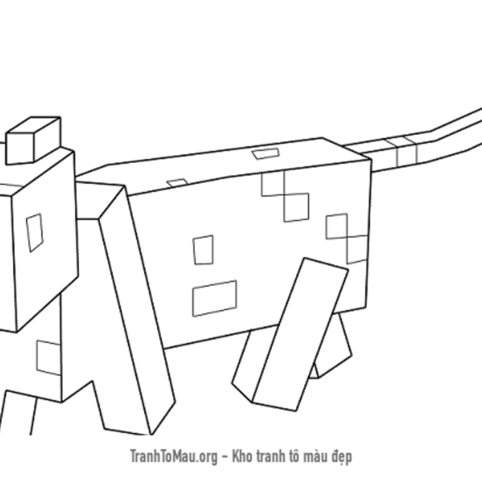 Tải tranh tô màu mèo minecraft