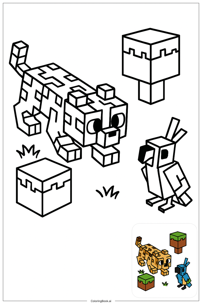 35 trang tô màu Minecraft (PDF và PNG miễn phí)