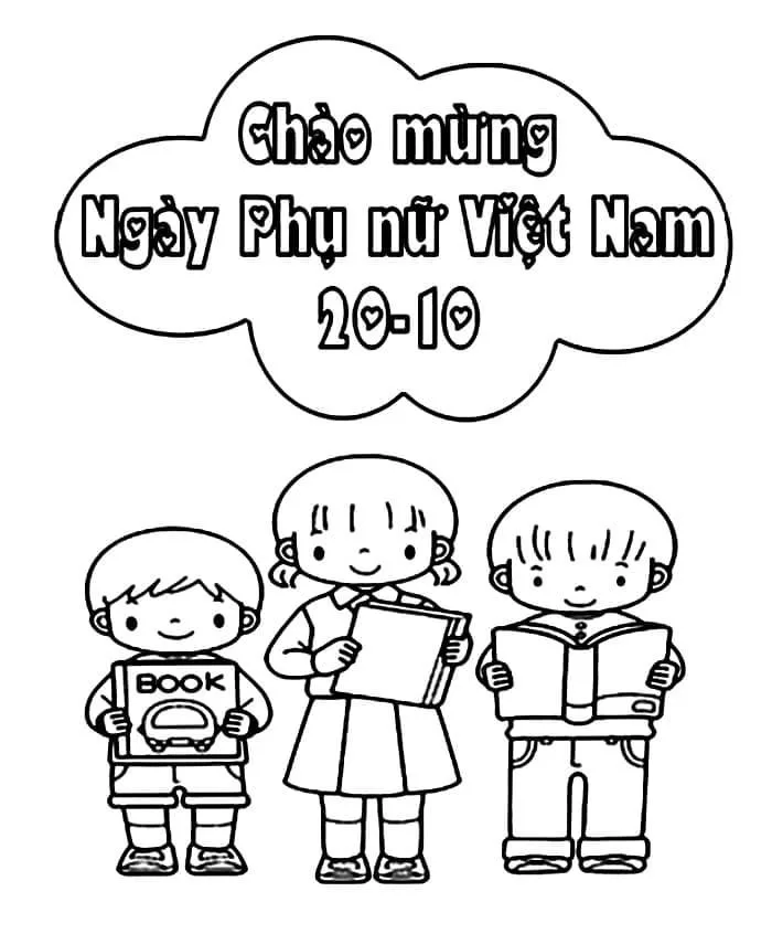Tranh tô màu 20/10 siêu đáng yêu cho bé Tranh tô màu 20/10 siêu đáng yêu cho bé