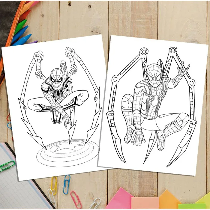 Tranh Tô Màu Spider Man (Người nhện) - Bộ 30 Tờ Giấy A4 A5 Dành Cho Màu  Sáp, Màu Chì - TRANH TÔ MÀU TM581
