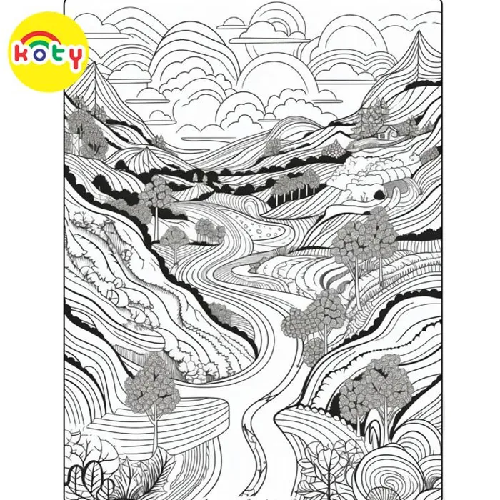 Tranh Tô Màu Tranh phong cảnh (chi tiết) - Bộ 10 Tờ Tranh Tô Màu A4 A5 Dành  Cho Màu Sáp, Màu Chì - TRANH TÔ MÀU KOTY - Vetranhtomau.com