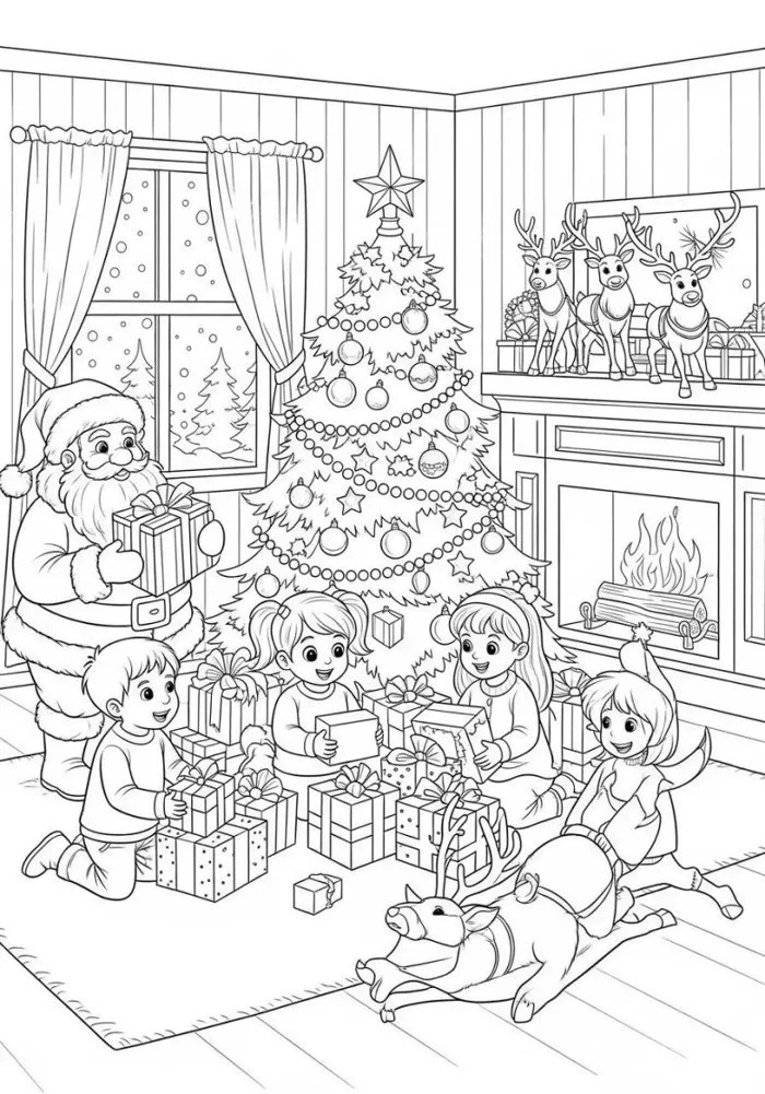 Tranh tô màu ông già Noel, cánh cửa đưa bé bước vào thế giới Giáng sinh  nhiệm màu