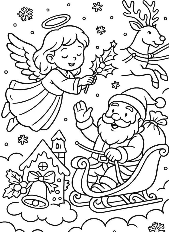 Tranh tô màu ông già Noel, cánh cửa đưa bé bước vào thế giới Giáng sinh  nhiệm màu