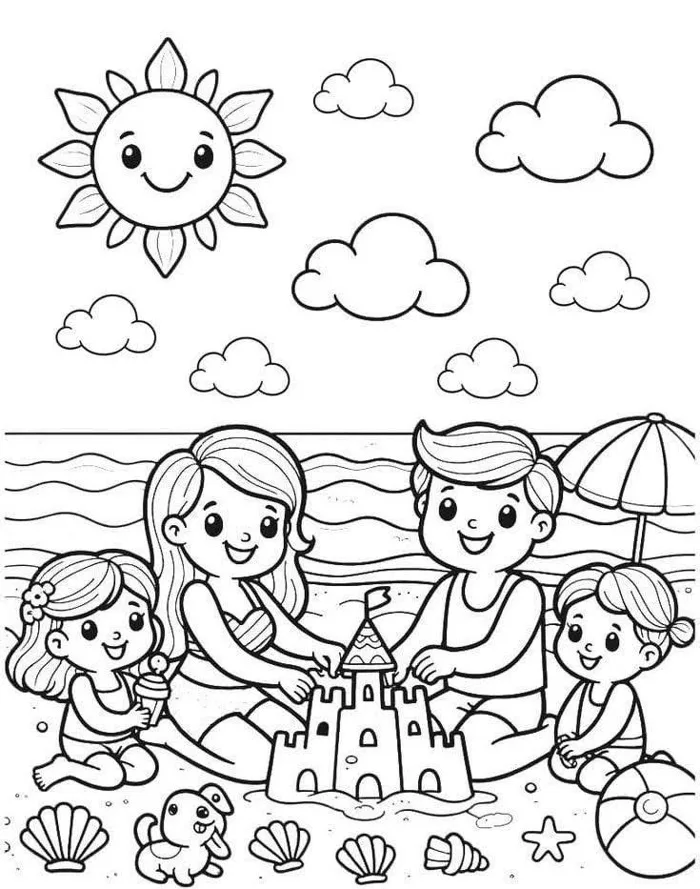 Tranh tô màu chủ đề: Nước và các hiện tượng tự nhiên