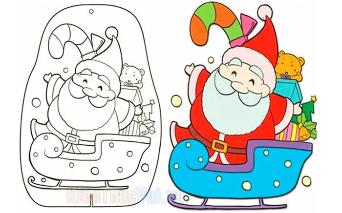 Tranh tô màu ông già Noel Tranh tô màu ông già Noel