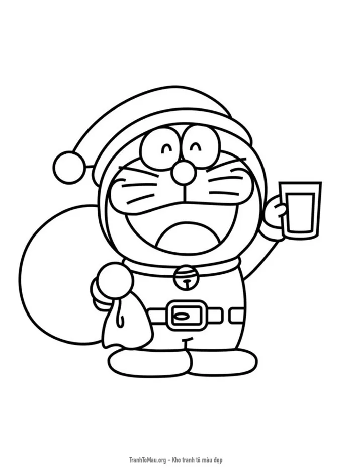 Tải tranh tô màu doraemon ông già noel Tải tranh tô màu doraemon ông già noel