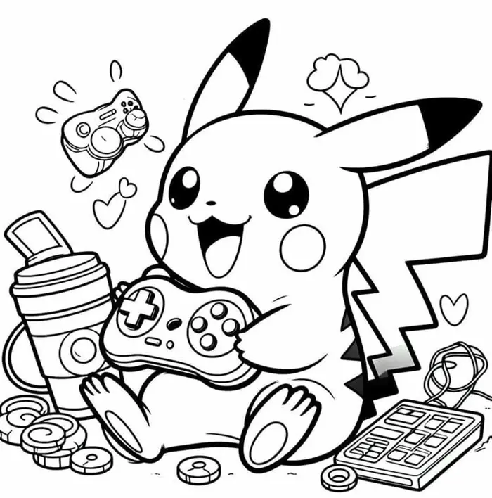 Ảnh tập tô Pikachu đẹp nhất dành cho trẻ em yêu màu sắc