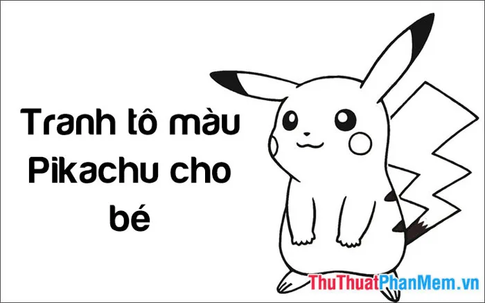 Tranh tô màu Pikachu cho bé