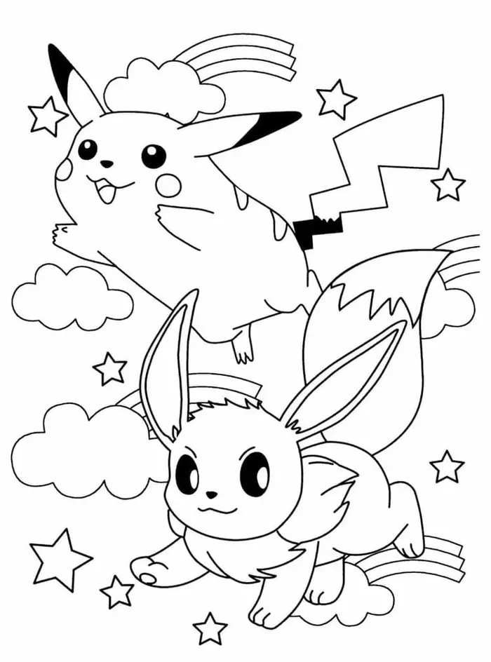 Ảnh tập tô Pikachu đẹp nhất dành cho trẻ em yêu màu sắc