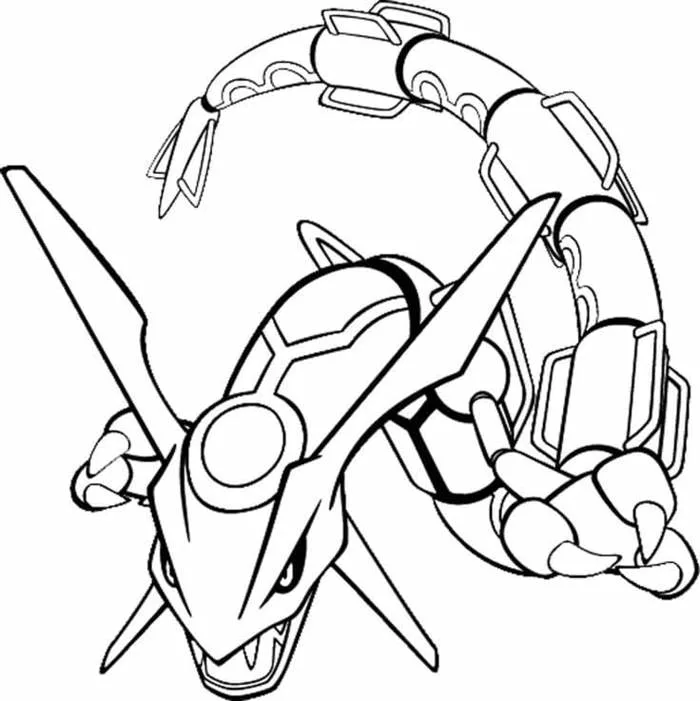 Tô màu Pokemon Huyền Thoại Rayquaza - Trang Tô Màu Cho Bé