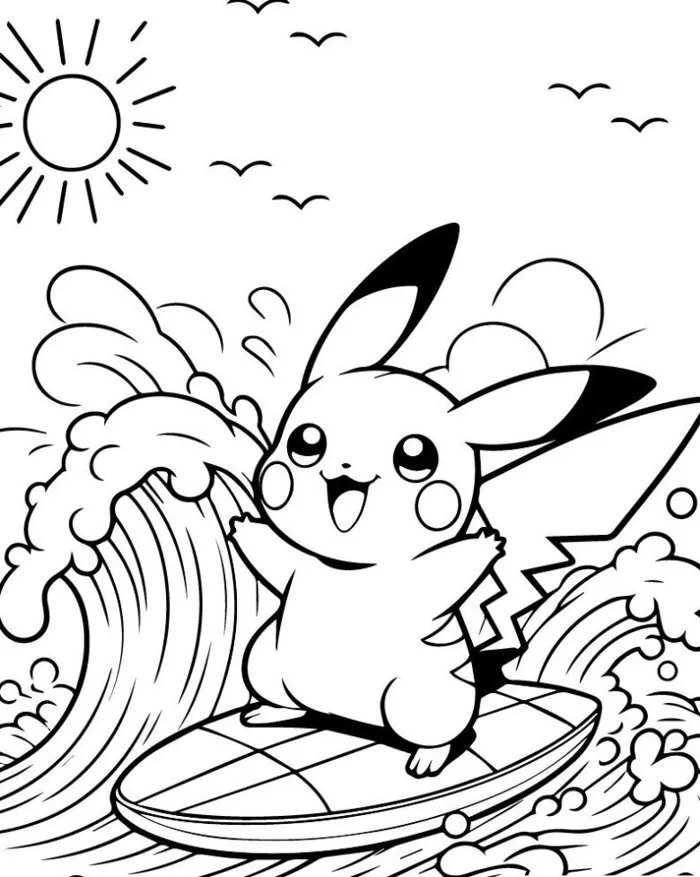 Cùng bé thỏa sức sáng tạo với tranh tô màu Pikachu dễ thương và vui nhộn