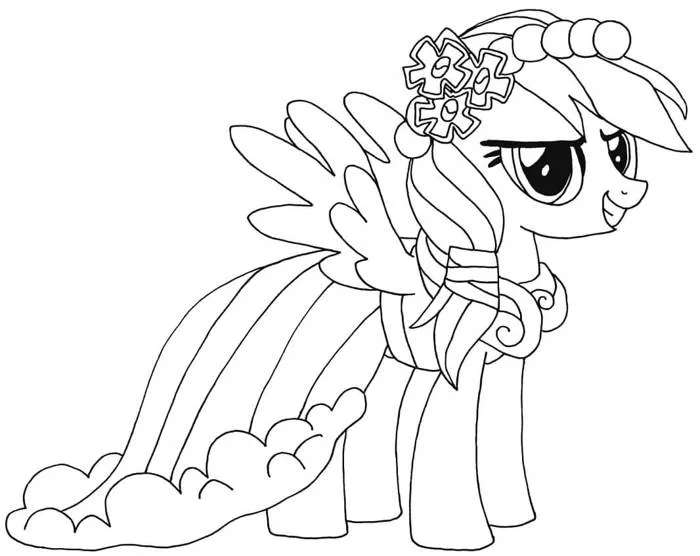 Tô màu Kì Lân rainbow dash - Trang Tô Màu Cho Bé