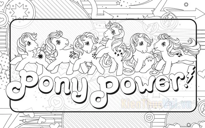 Tranh tô màu ngựa Pony đẹp