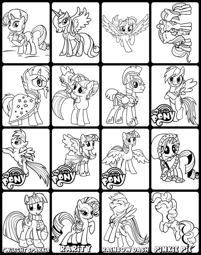Tranh tô màu bé gái 40 tranh My Little Pony giấy 250g tô chì sáp dạ màu  nước... các khổ A4-A5. Tặng bút sáp tô màu - Lazada | Lazada Việt Nam
