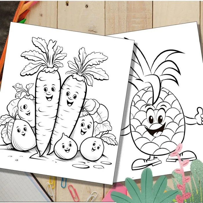 Set 50 Tờ Rau Củ Quả (Vegetables) Tranh tô màu cho bé Giấy Dày Đẹp Hình In  Sắc Nét | Shopee Việt Nam