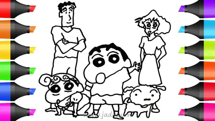 Tranh tô màu shin cậu bé bút chì ý nghĩa cho bé – Jadiny