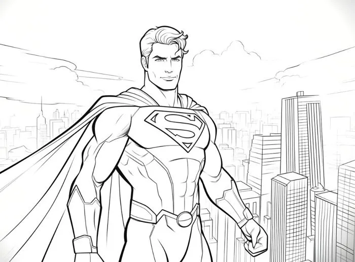 Tranh tô màu siêu nhân Superman của Marvel