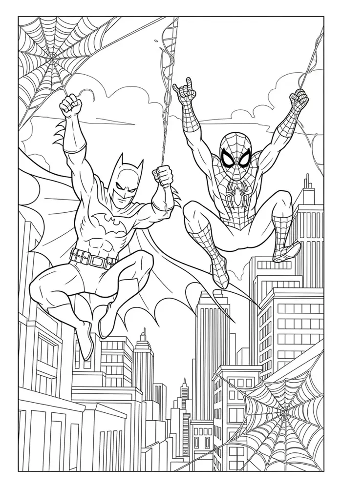 Tranh tô màu siêu nhân nhện Spider Man bản đẹp nhất