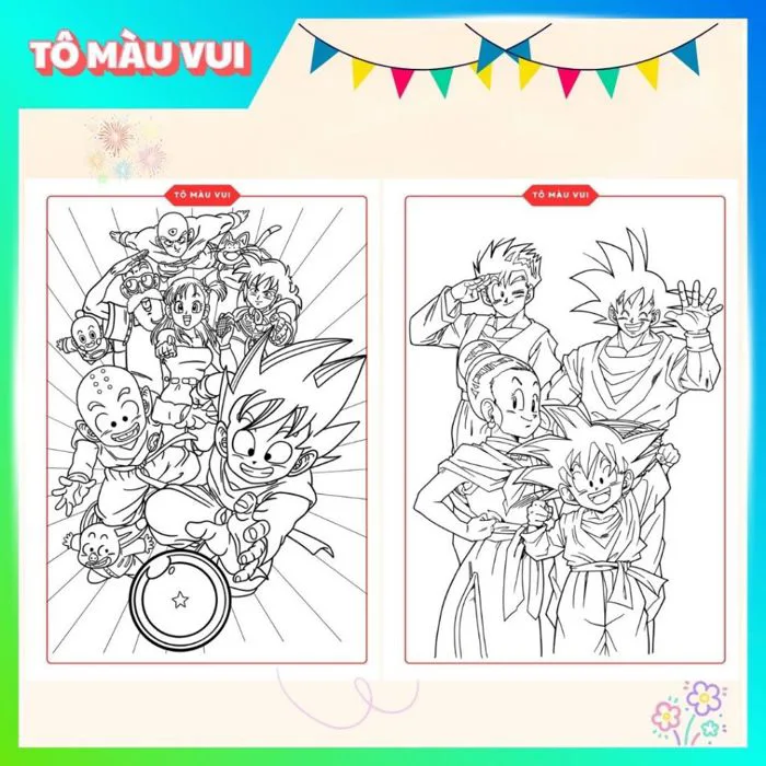 Tập 20 mẫu tranh tô màu Songoku trong Dragon Ball cực ngầu, giúp bé sáng  tạo thỏa thích | Shopee Việt Nam