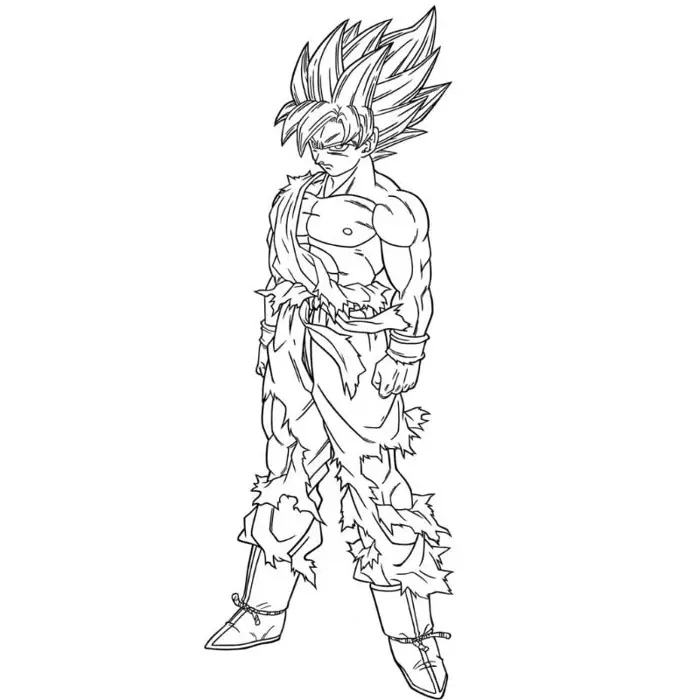 Mẫu tranh tô màu Goku bản năng vô cực mới nhất 2025