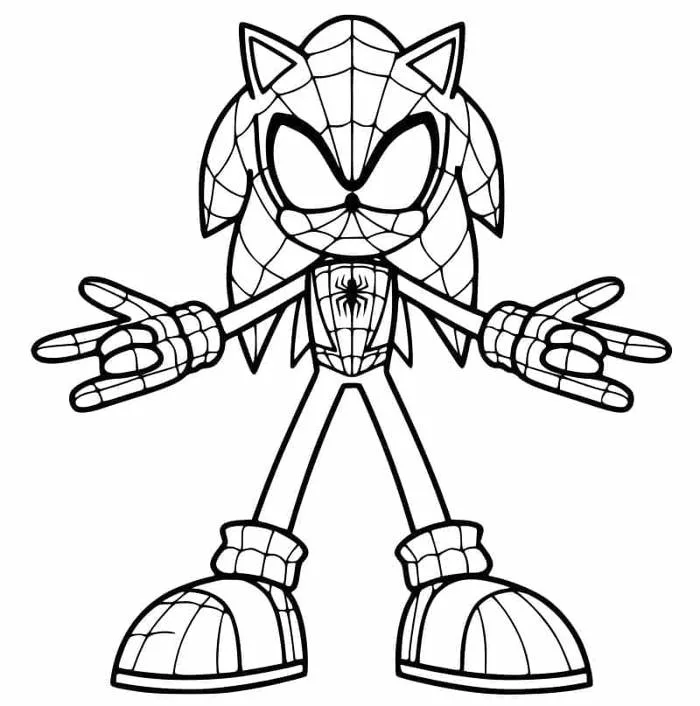 Tô màu Sonic Người Nhện - Trang Tô Màu Cho Bé