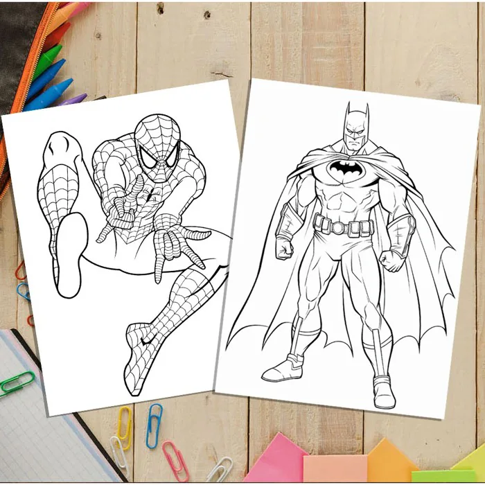 Bộ 50 Tờ Tranh Tô Màu Spiderman, Batman, Người Nhện Cho Bé - Đồ chơi giấy |  Shopee Việt Nam
