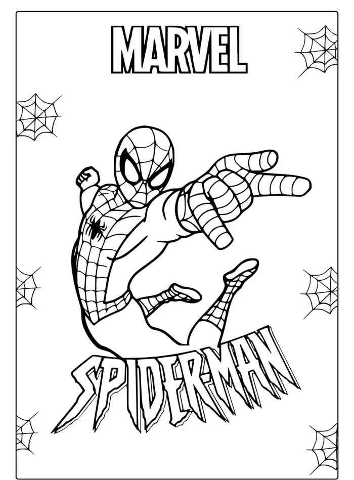 Tranh tô màu siêu nhân nhện Spider Man bản đẹp nhất
