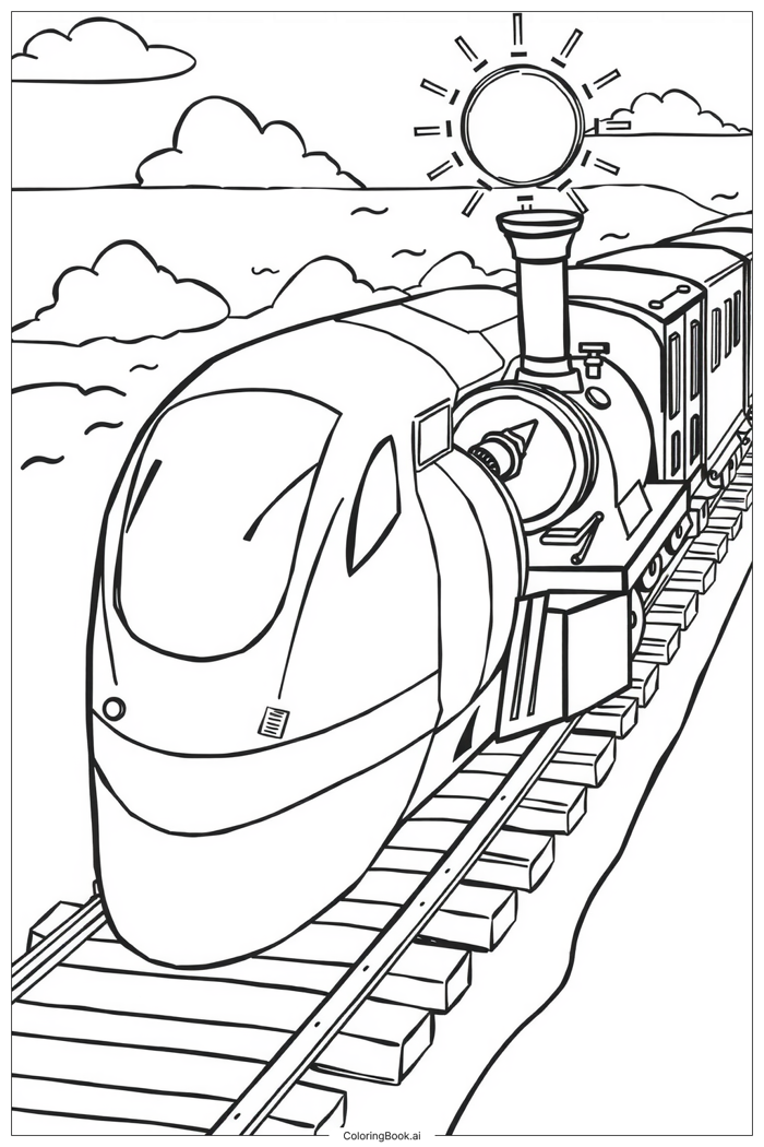 52 trang tô màu tàu hỏa (PDF và PNG miễn phí)