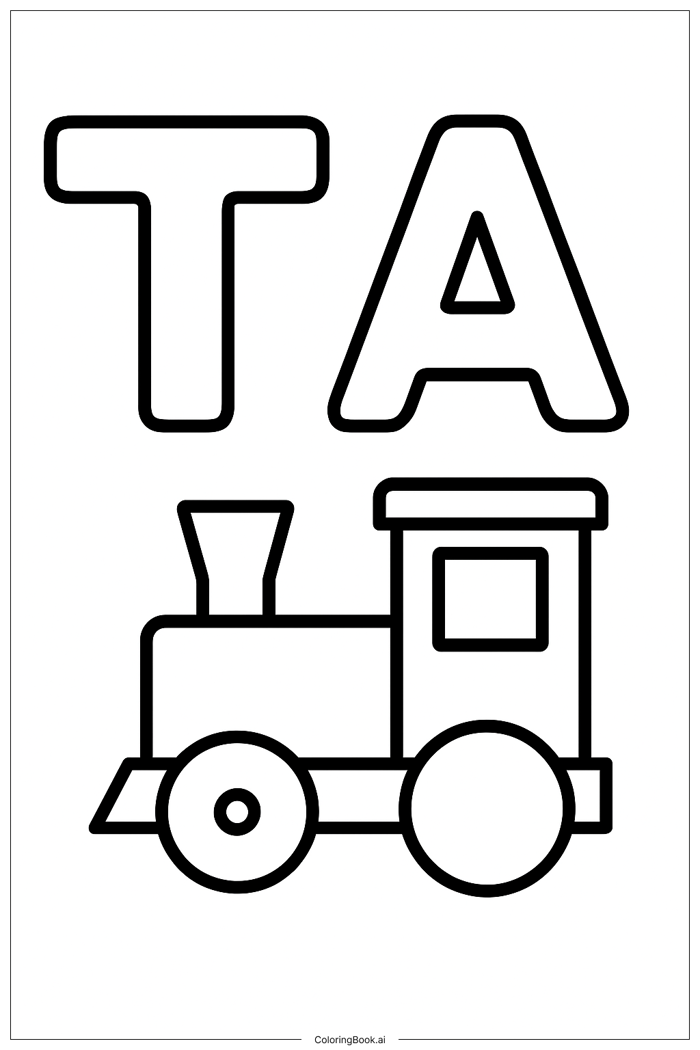 Trang Tô Màu Chữ cái T và A – tàu hỏa đồ chơi (Có thể In Miễn Phí dưới định  dạng PDF & PNG)