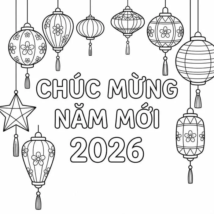 Tranh tô màu TẾT 2026 - Tranh tô màu cho bé - VnDoc.com