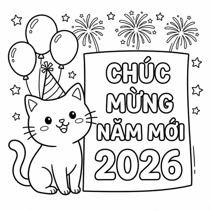 Tranh tô màu TẾT 2026 - Tranh tô màu cho bé - VnDoc.com