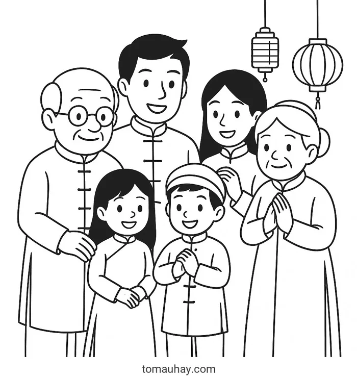 Bộ tranh tô màu Tết Nguyên Đán ý nghĩa, độc đáo, đa dạng cho bé