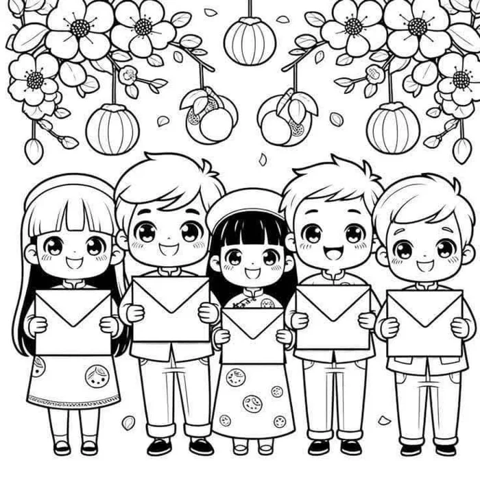 TRANH TÔ MÀU CHỦ ĐỀ TẾT CHO BÉ