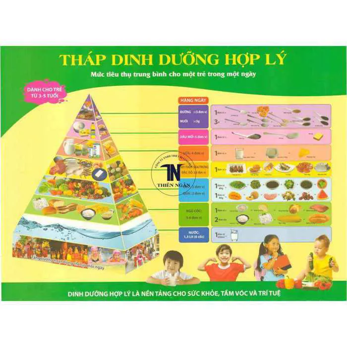 Tranh tháp dinh dưỡng dành cho bé mầm non