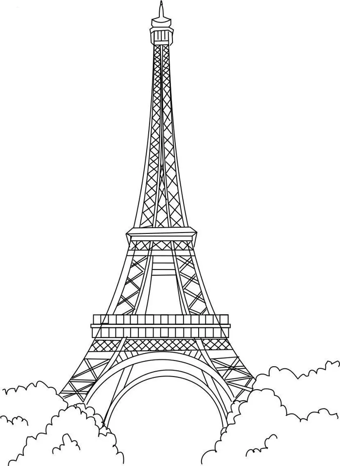 Tô màu tháp eiffel - Trang Tô Màu Cho Bé