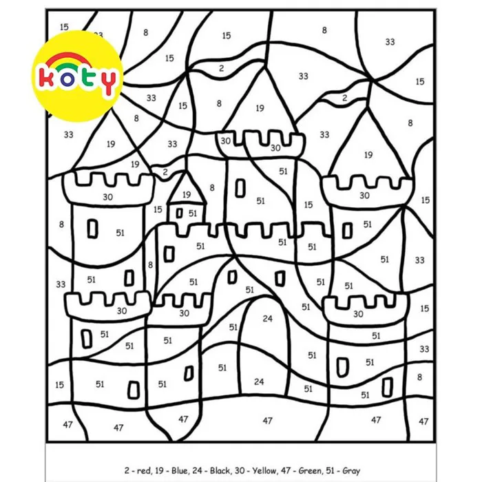 Tô màu theo số - Set 10 Tờ Tranh Tô Màu A4 Dành Cho Màu Sáp, Màu Chì -  TM172 | Tranh Tô Màu KOTY | Miloo | Miloo.vn