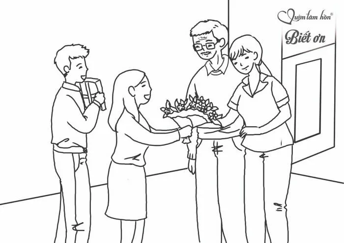 Tô màu Hoa Tặng Thầy Cô Giáo Ngày 20-11 - Trang Tô Màu Cho Bé