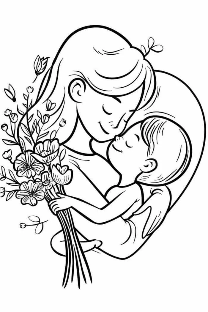 Gợi ý 15 mẫu tranh tô màu bé làm thiệp tặng mẹ, tặng bà, tặng cô giáo ngày  2010