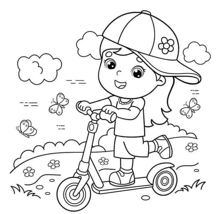 20 bức tranh tô màu chủ đề Hoạt động mùa hè, bé thỏa sức sáng tạo và vui  chơi