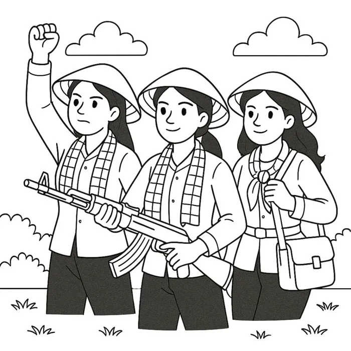 🎨 Tranh tô màu cho bé – Chủ đề Giải phóng miền Nam 30/4 🇻🇳