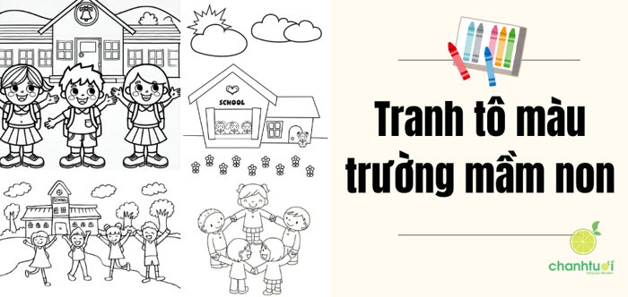 99+ Mẫu Tranh tô màu trường mầm non đơn giản, 99+ Mẫu Tranh tô màu trường mầm non đơn giản,