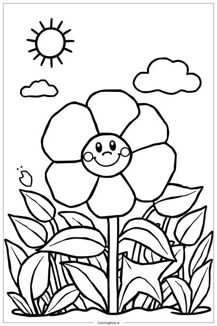 Trang Tô Màu Hoa Vườn Đơn Giản (Có thể In Miễn Phí dưới định dạng PDF & PNG)