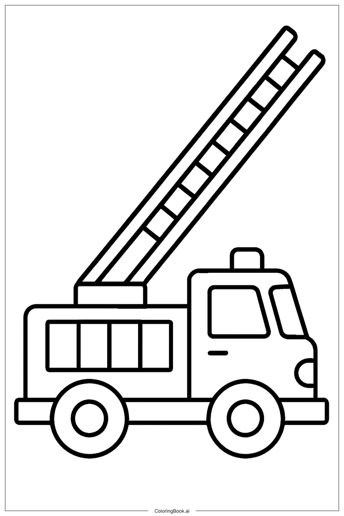 Trang Tô Màu Xe cứu hỏa chở thang khổng lồ (Có thể In Miễn Phí dưới định  dạng PDF & PNG)