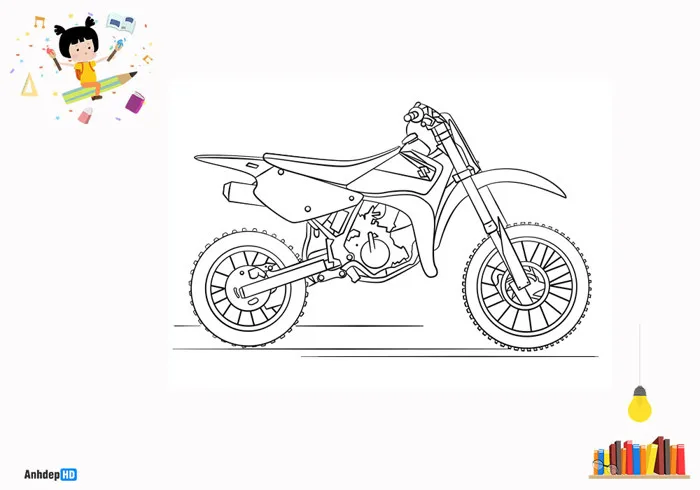 Tranh Tô Màu Xe Máy Đơn Giản, Đẹp, Sành Điệu Cho Bé