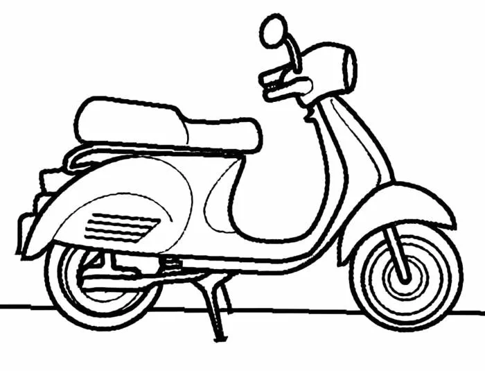 Tô màu Xe Gắn Máy Đẹp và Đơn Giản - Trang Tô Màu Cho Bé