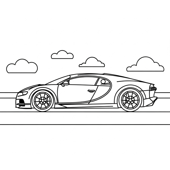 29 Tranh Tô Màu Bugatti Siêu Xe Tốc độ - Tải Miễn Phí