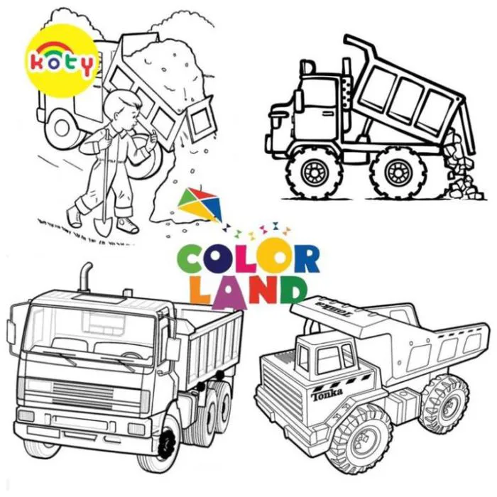 Tranh Tô Màu Xe ben, xe tải chở đá - Bộ 20 Tờ Tranh Tô Màu A4 A5 Dành Cho  Màu Sáp, Màu Chì - TRANH TÔ MÀU KOTY | Lazada Việt Nam