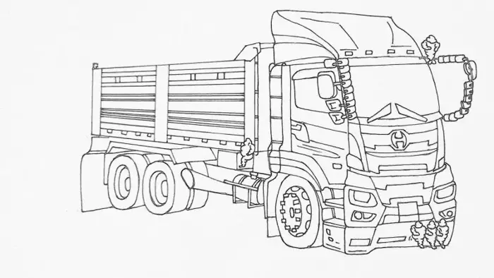 Tranh tô màu xe tải dễ tải in miễn phí cho bé thỏa sức chơi