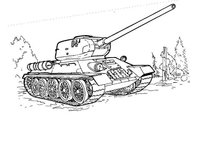 Tô màu Xe Tăng T-34 - Trang Tô Màu Cho Bé