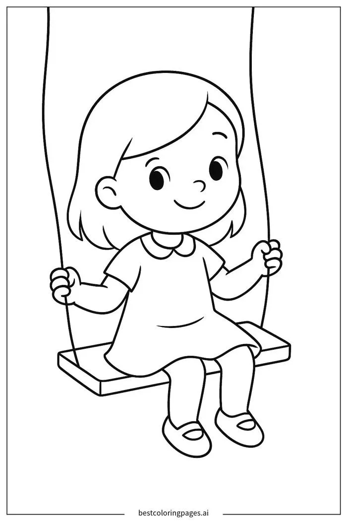 Cô bé ngồi trên xích đu Trang tô màu - In miễn phí | BestColoringPages AI Cô bé ngồi trên xích đu Trang tô màu - In miễn phí | BestColoringPages AI